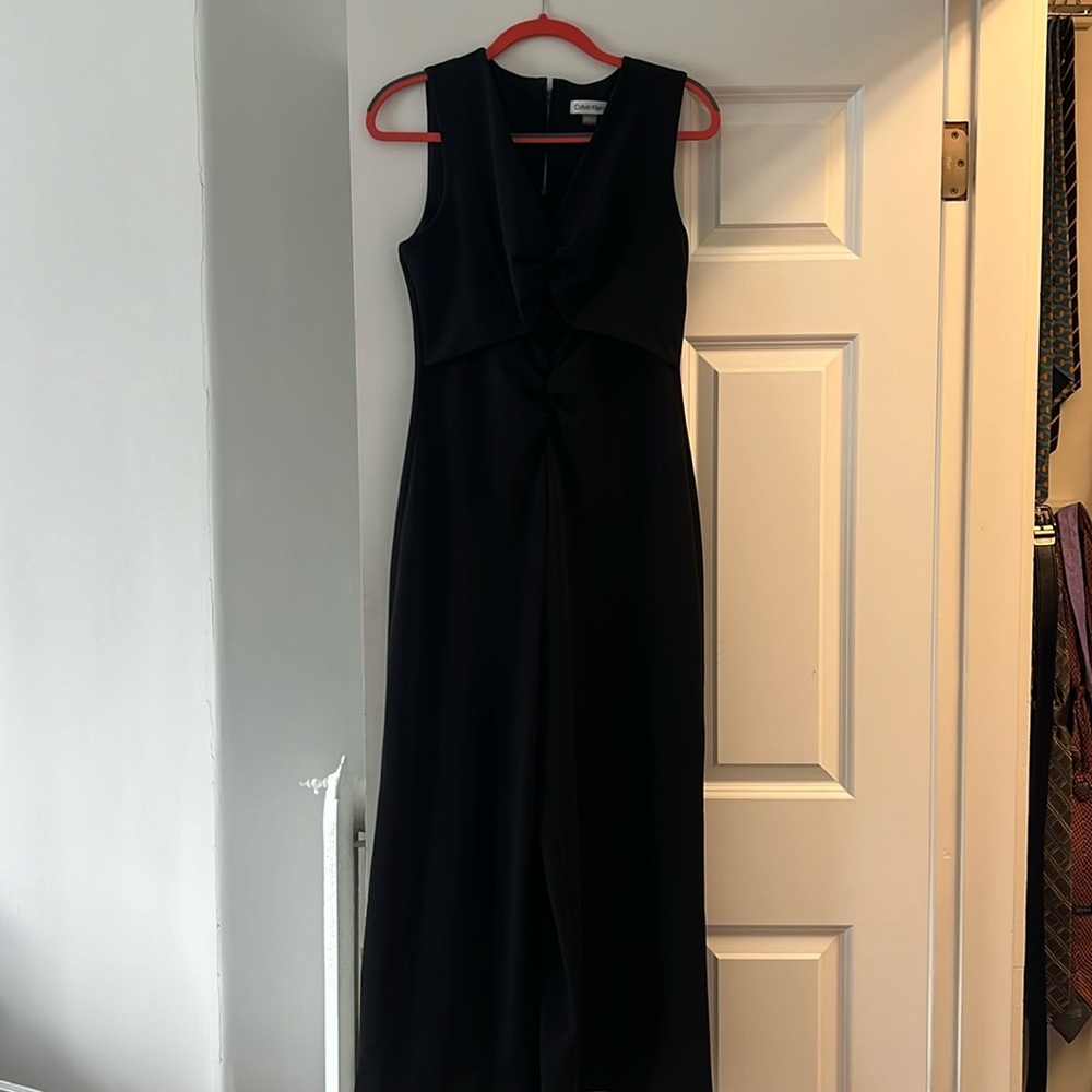 Calvin Klein black jumpsuit with diamond cutout